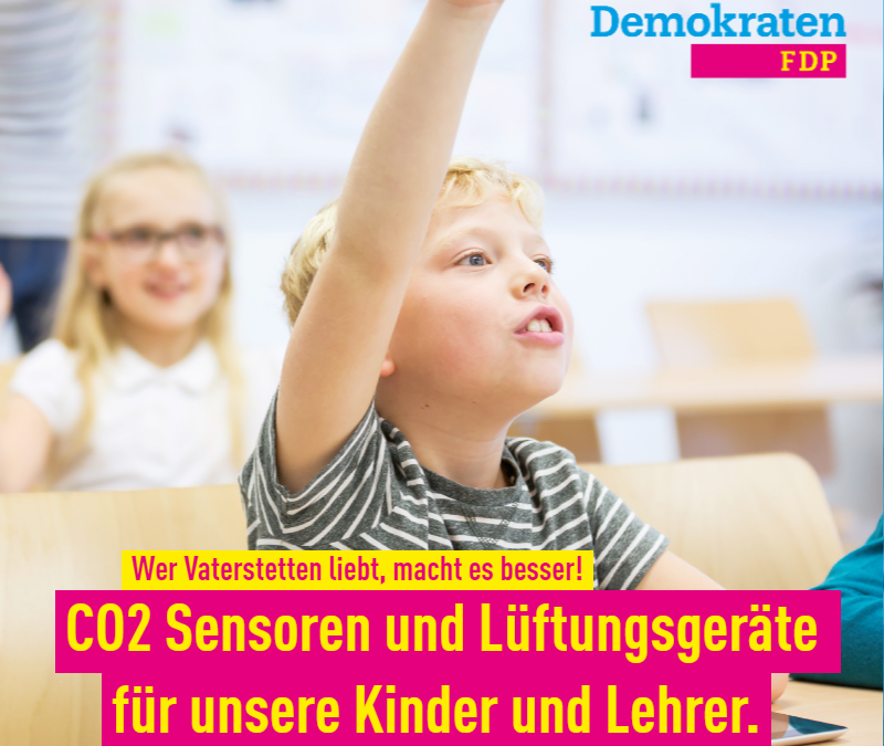 CO2 Sensoren und Lüftungsgeräte für unsere Kinder und Lehrer!