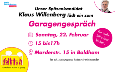 Garagengespräch – am Sonntag, den 22. Februar 2026 von 15 bis 17 Uhr.