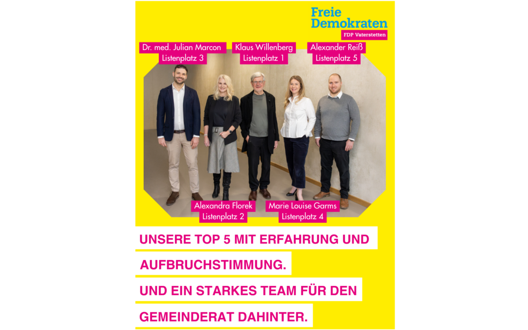 Unsere Kandidatenliste für den Gemeinderat steht