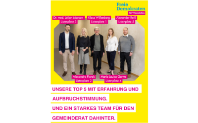 Unsere Kandidatenliste für den Gemeinderat steht